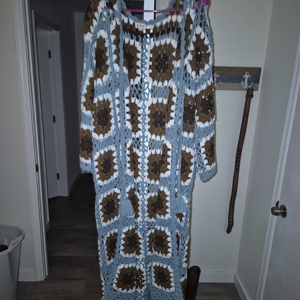POL Multicolor Crochet Cardigan